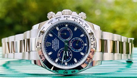 rolex white gold daytona blue dial|Meer.